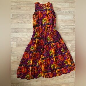 Floral Sleeveless Dress - Multicolor (vintage?)